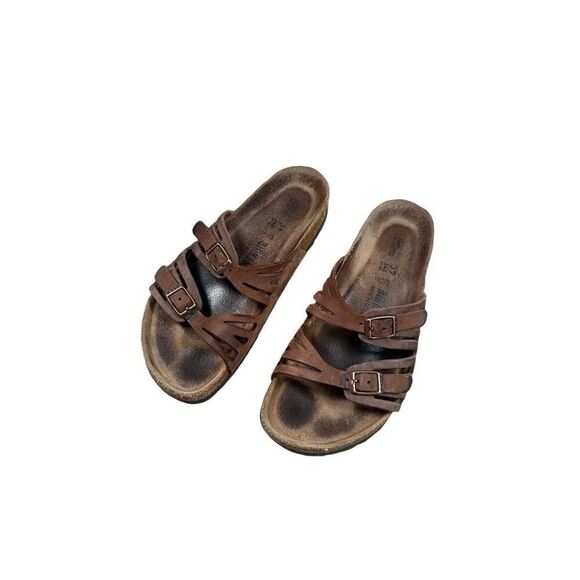 Birkenstock Granada Soft Footbed Strappy Slip on Sandal Brown Women's 6/6.5 37 - Picture 4 of 10